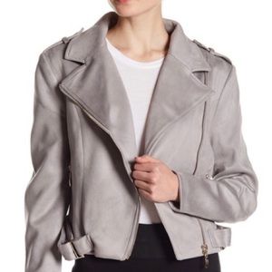 Faux Suede Moto Jacket